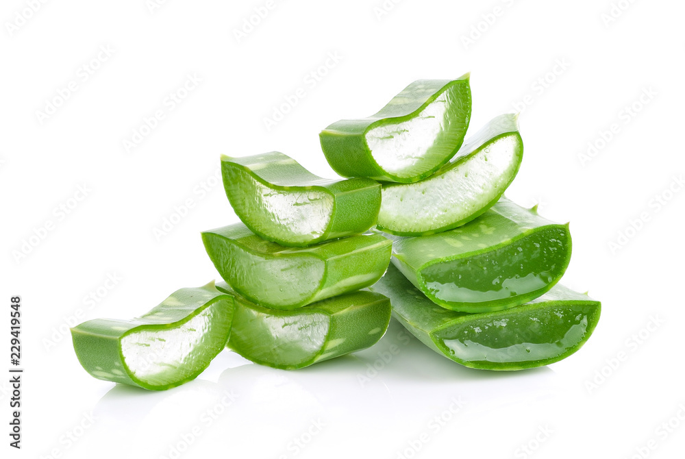 aloe vera fresh leaf isolated white background aloe vera fresh leaf isolated white background