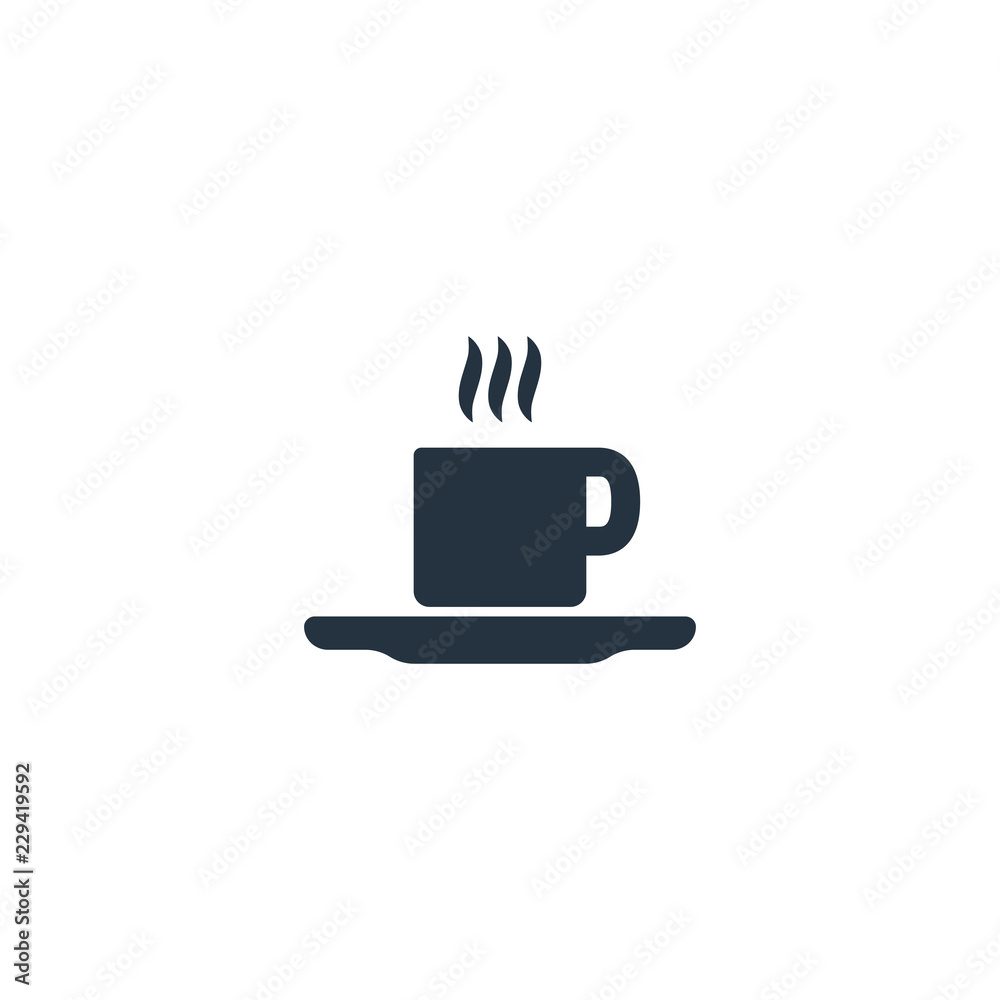 Cup, saucer isolated icon on white background, coffee set, logo and sign Cup, saucer isolated icon on white background, coffee set, logo and sign