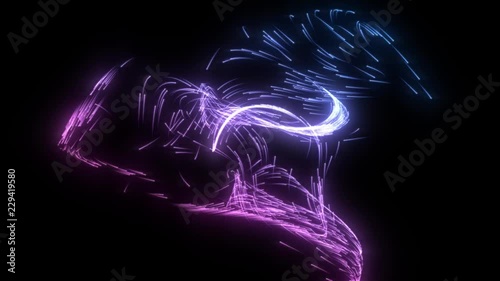 smoothly and harmonically moving particle trails