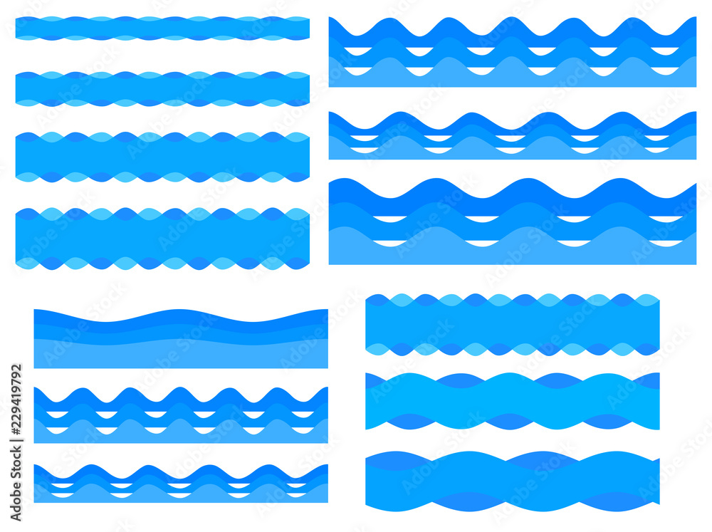 design element ribbon blue water sea background42