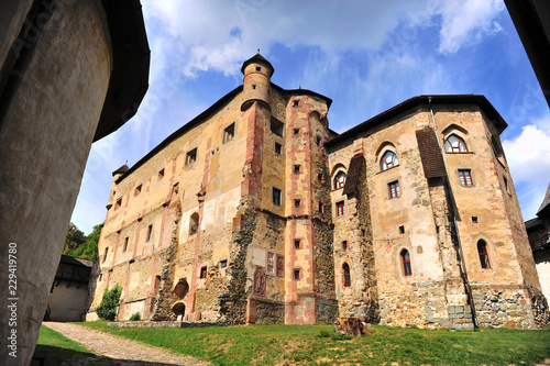 Facade of old castle in Banska Stiavnica town photo
