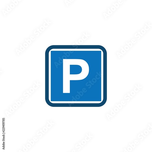P blue square logo