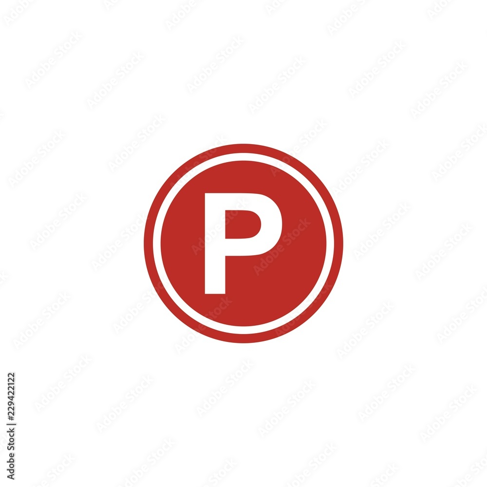 P red sign traffic road logo P red sign traffic road logo