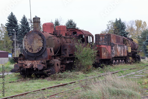 Old locomotive, abandoned, rusty, Krakow, Plaszow