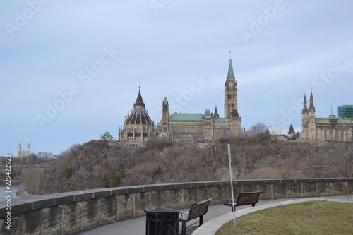 Parliament Hill in Ottawa with Parliamentary and Departmental Buildings