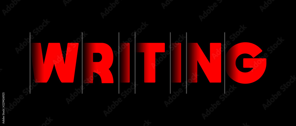 Writing - red text written on black background Stock Illustration | Adobe  Stock