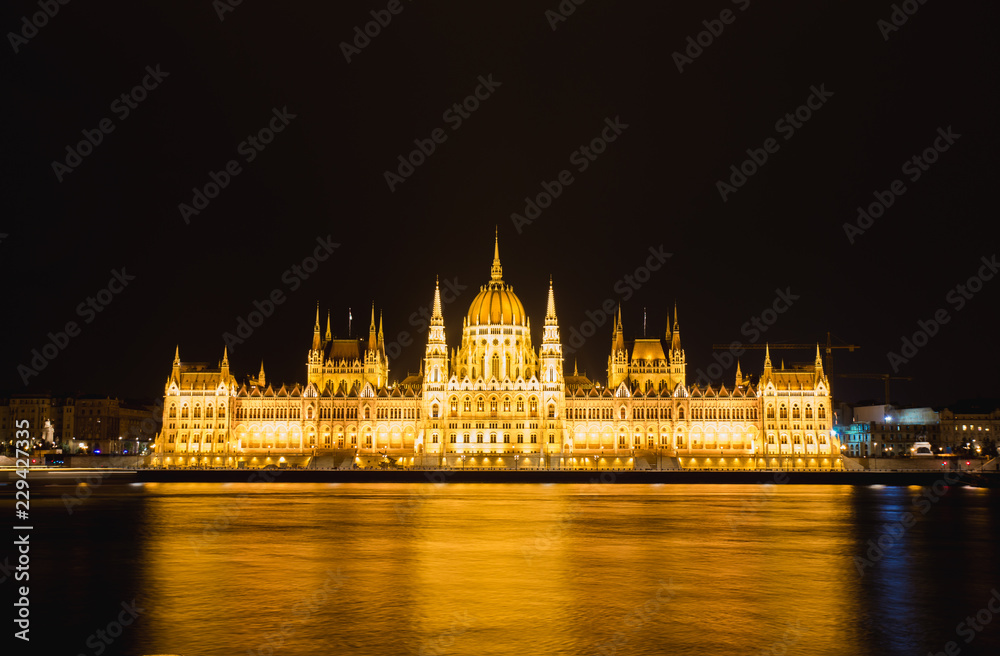 Hungarian Parliament Building in Budapest, One of the most beautiful buildings in the Hungarian capital.