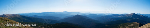 Panoramic view from Mount Hoverla  Ukraine Carpathian mountains