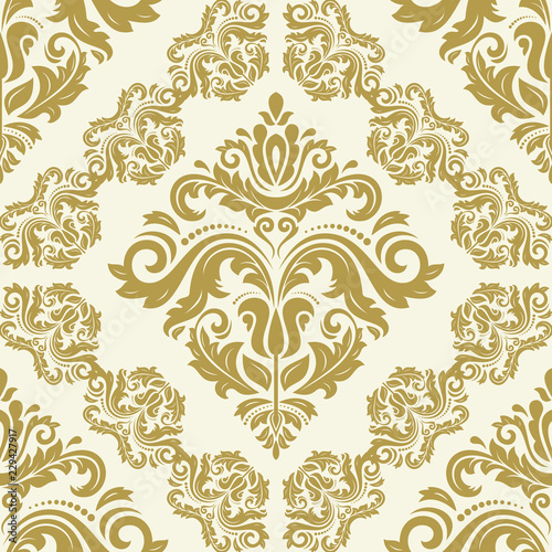 Orient vector classic pattern. Seamless abstract background with vintage elements. Orient golden background. Ornament for wallpaper and packaging