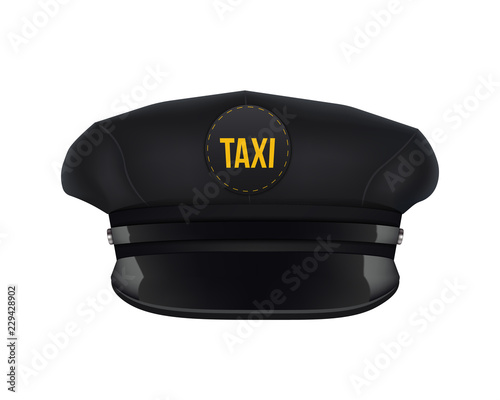 Creative vector illustration of taxi driver cap with visor isolated on transparent background. Art design template. Abstract concept graphic element