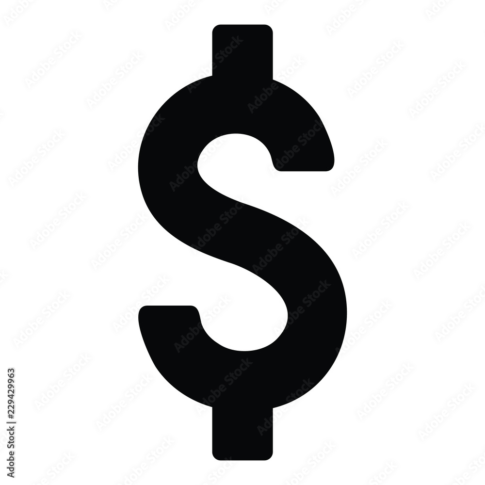 A black and white silhouette of a dollar sign A black and white silhouette of a dollar sign