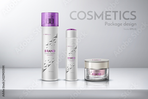 Cosmetic packaging for face cream, deodorant, shaving foam. 