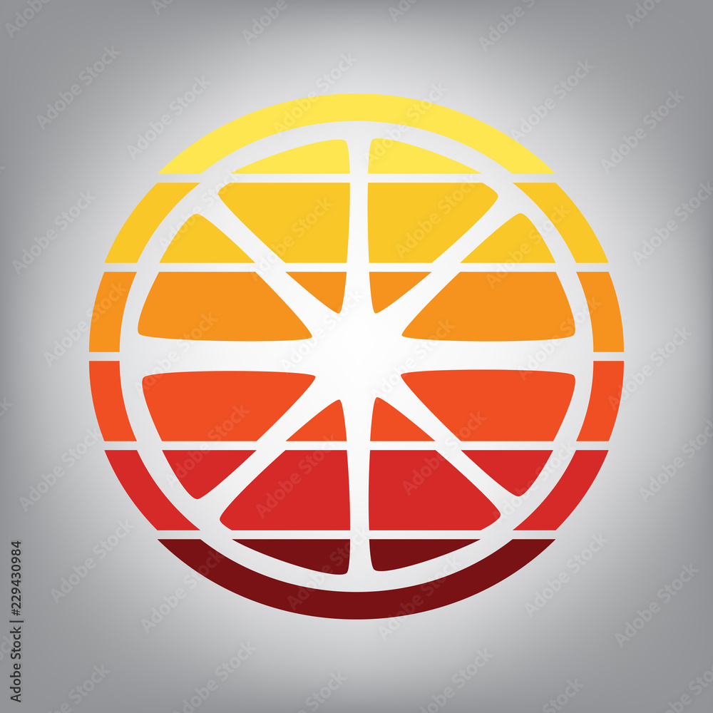 Fruits lemon sign. Vector. Horizontally sliced icon with colors Fruits lemon sign. Vector. Horizontally sliced icon with colors