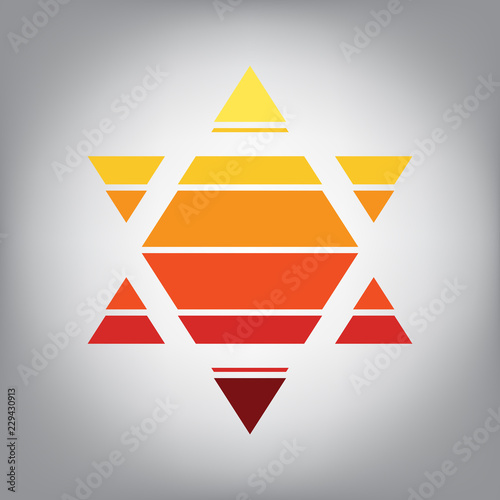 Shield Magen David Star Inverse. Symbol of Israel inverted. Vect