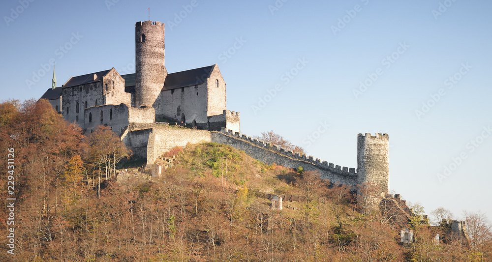 Bezdez castle in czech autumnal Machuv kraj region on 13th october 2018