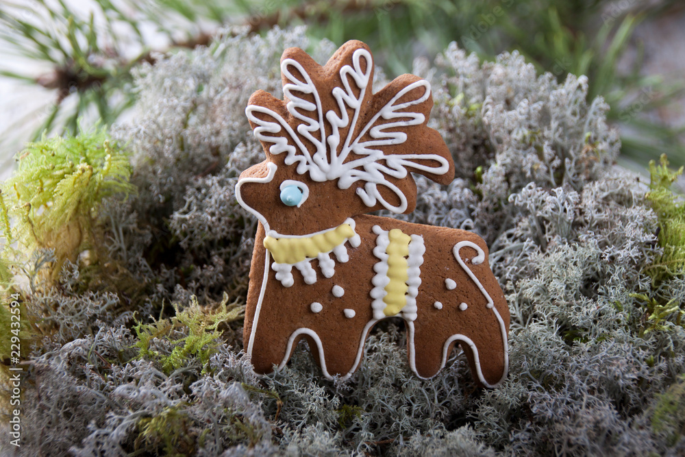 Christmas gingerbread in the form of a deer
