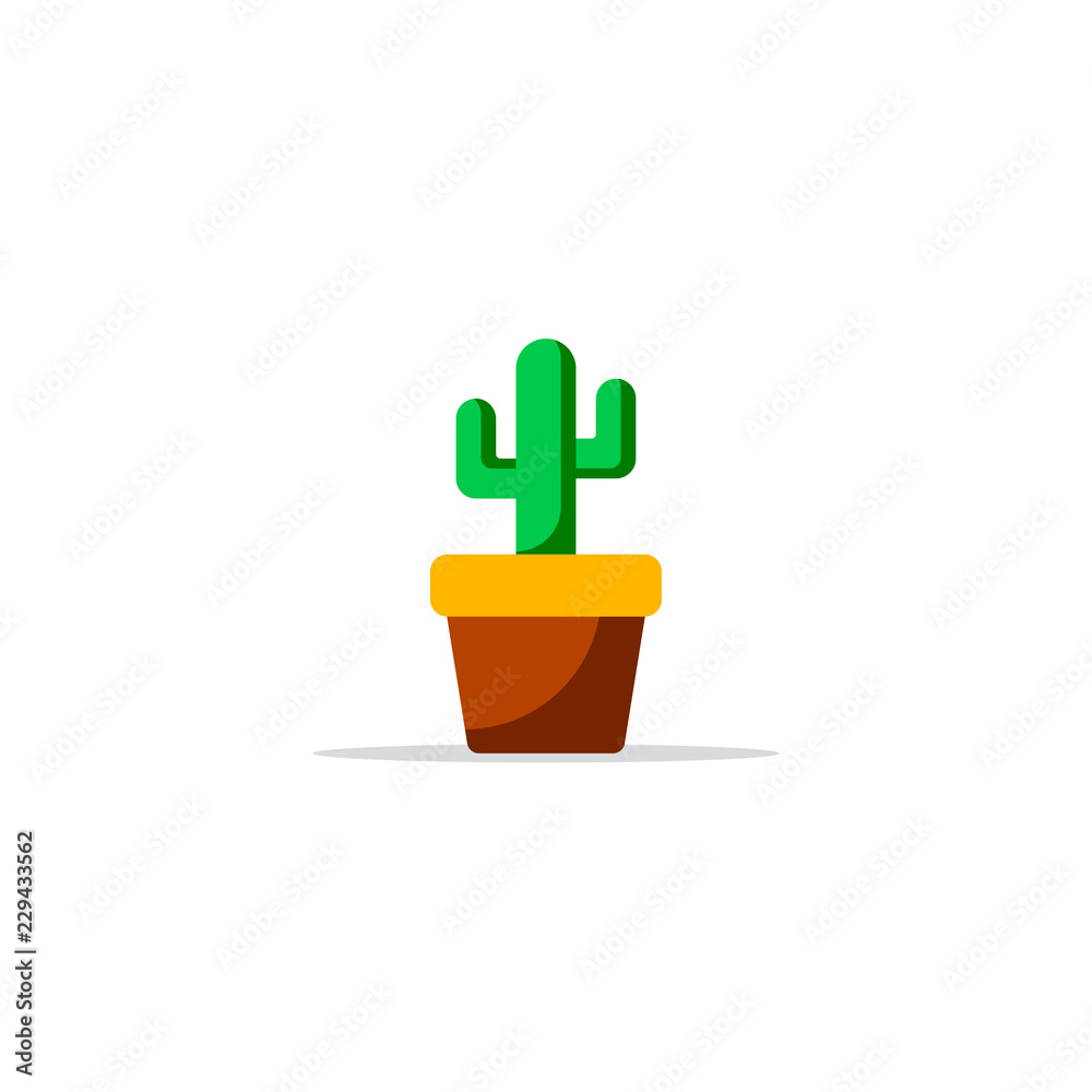 Flat style cactus icon