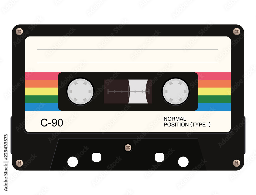 Cassette tape. Vector illustration vector de Stock | Adobe Stock