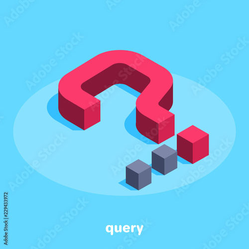 question mark in isometric style