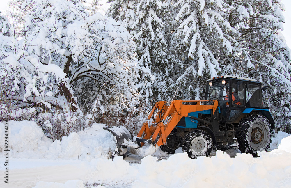 removing snow removing snow