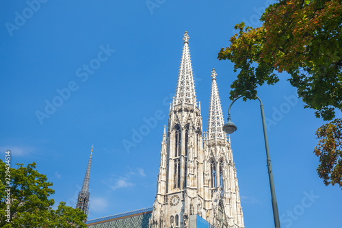 The Votive Church (Votivkirche) located on the Ringstrasse in Vienna, Austria