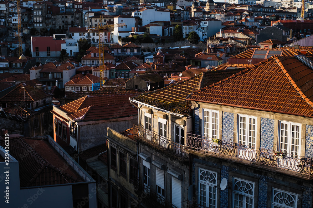 Fototapeta premium View of the houses in the historical center of Porto, Portugal.