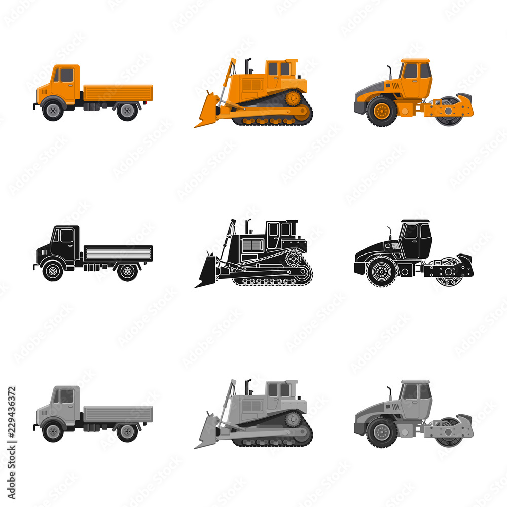 Isolated object of build and construction symbol. Set of build and machinery stock symbol for web. Isolated object of build and construction symbol. Set of build and machinery stock symbol for web.