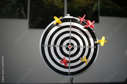 trying to hit the dartboard