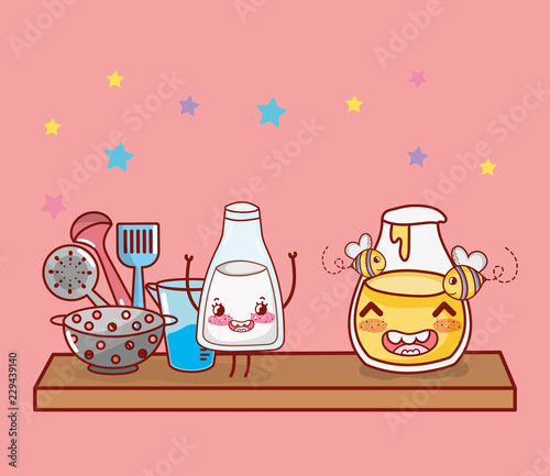 kitchen items cartoon kawaii cartoon