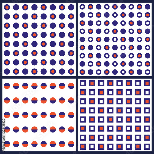 Set of memphis style geometric pattern.