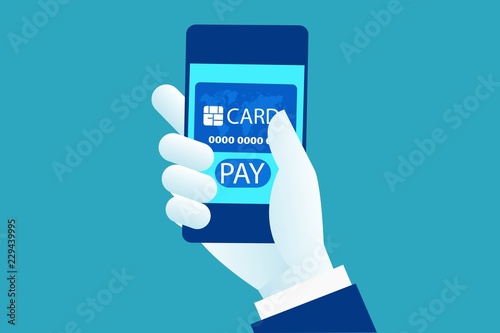 phone processing mobile payments from credit card on screen