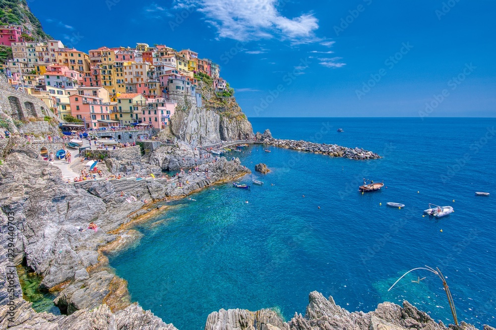  Manarola is a beautiful small town in the province of La Spezia, Liguria, north of Italy and one of the five Cinque terre.