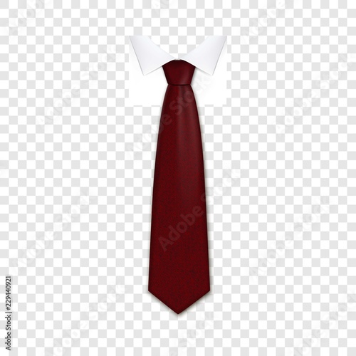Red necktie icon. Realistic illustration of red necktie vector icon for web design on transparent background for web