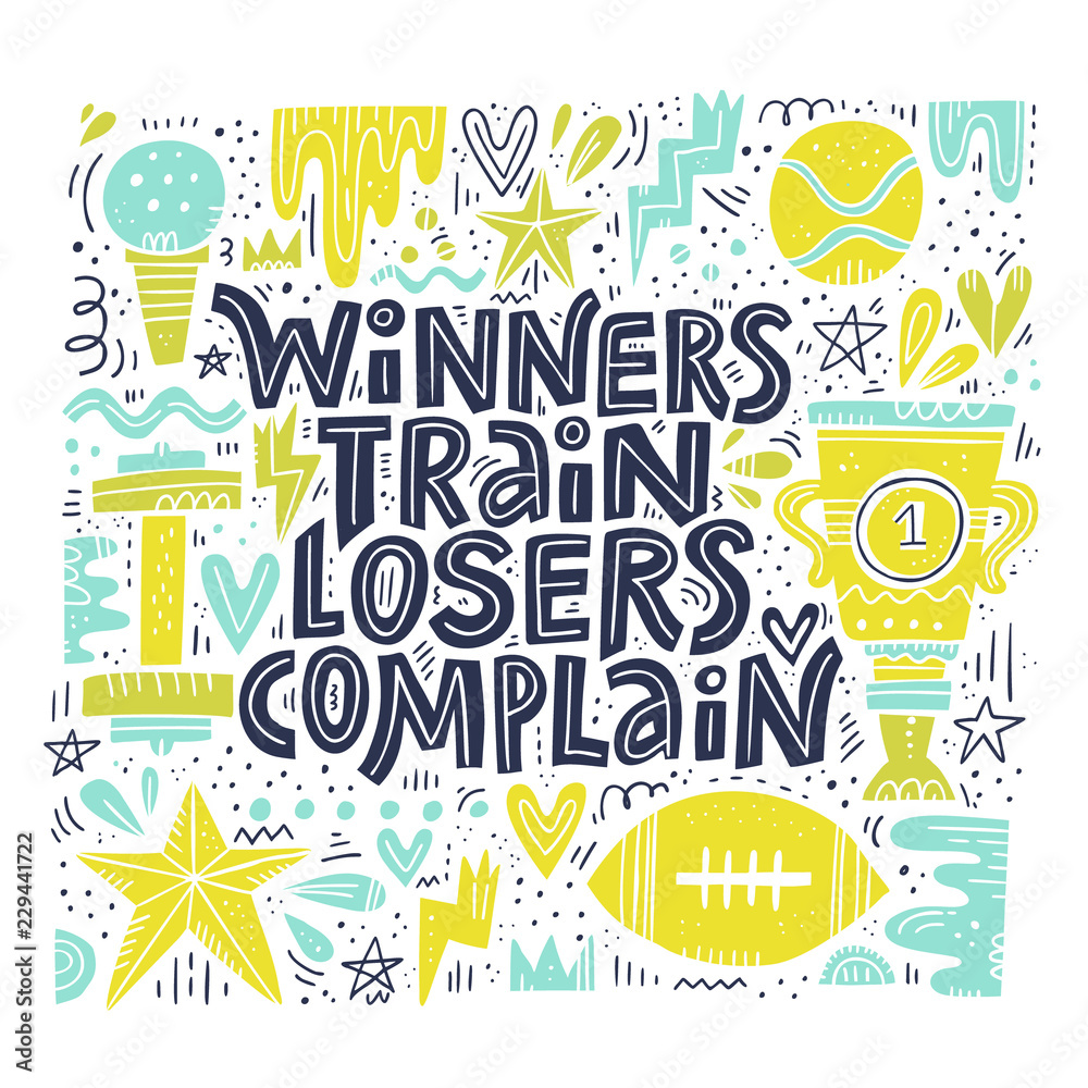Fototapeta premium Winners Train Lettering