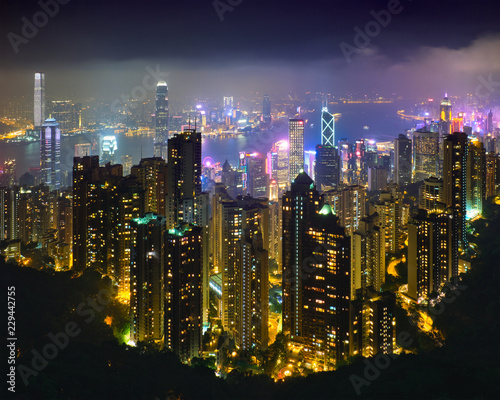 Hong Kong skyscrapers skyline cityscape view © Dmitry Rukhlenko