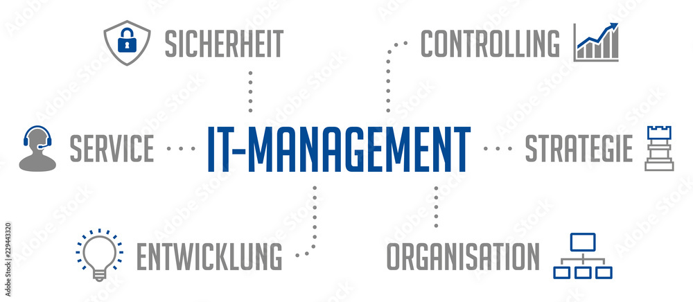 IT-Management Infografik Blau