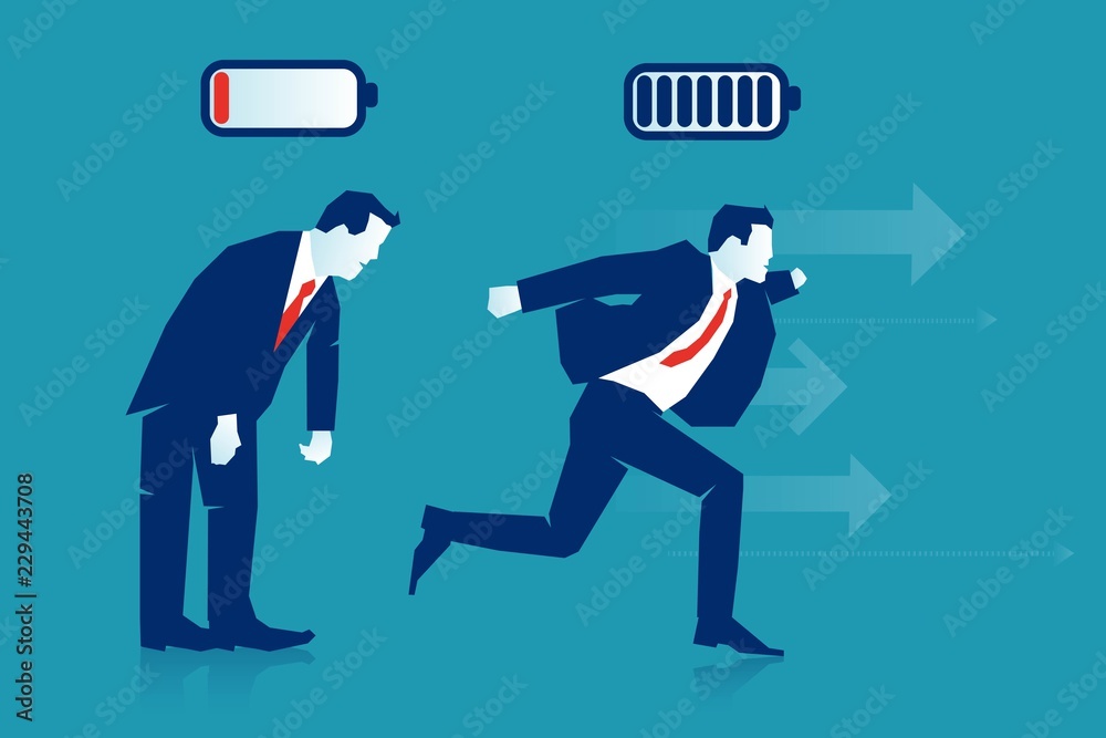 full of energy battery icon and low energy battery man full of energy battery icon and low energy battery man