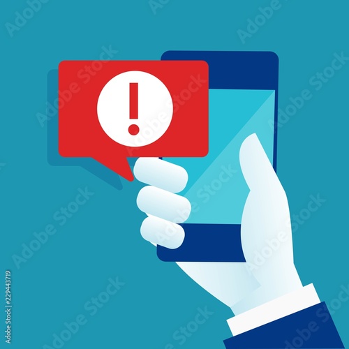 malware notification or error in mobile phone