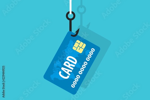 Vector of hook with credit card