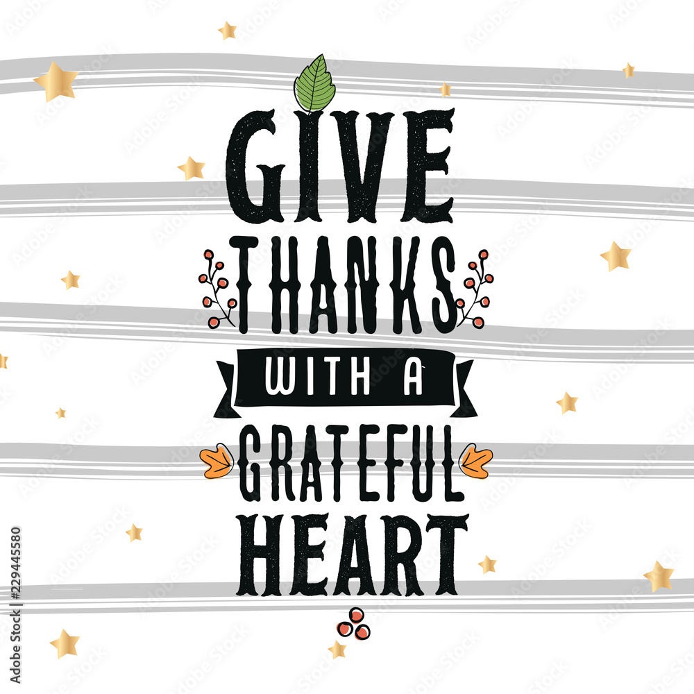 Obraz premium Happy Thanksgiving day typography.