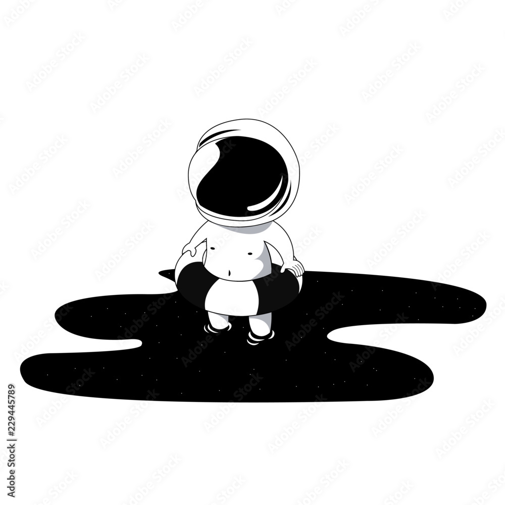 Dibujos animados niño astronauta con casco