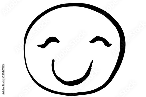 筆絵、笑顔