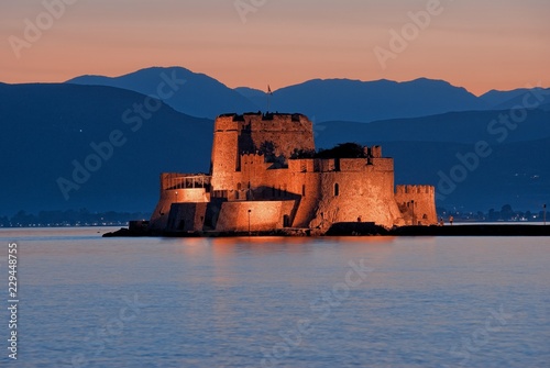 Castle Of Bourtzi In Nafplio, Greece