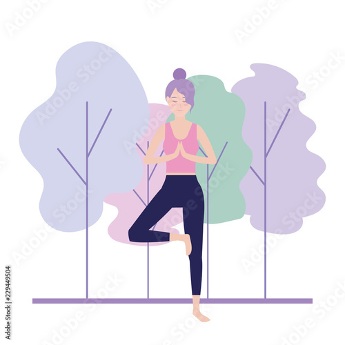 relax woman doing exercise posture