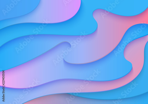 Abstract volumetric 3d color paper cuted art illustration.
