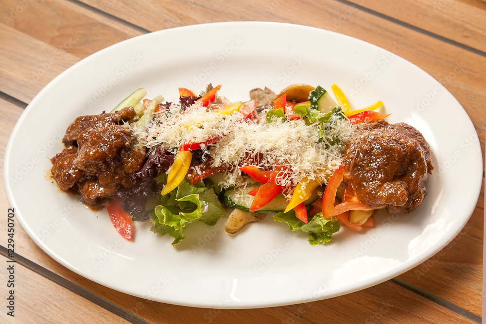 Beef with ginger sauce and vegetables Beef with ginger sauce and vegetables
