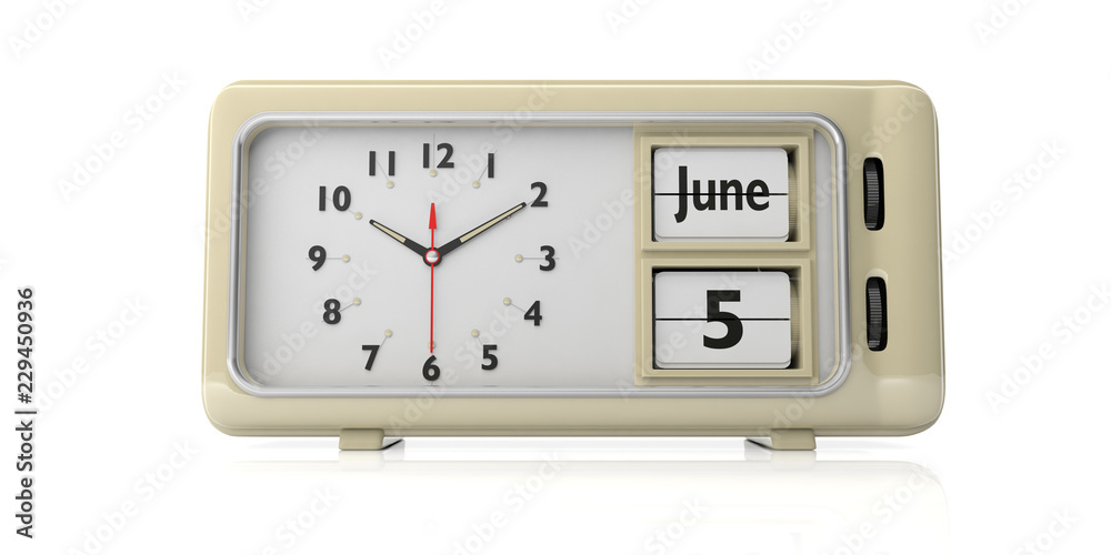 World environment day celebration date on old retro alarm clock, white background, isolated, 3d illustration. World environment day celebration date on old retro alarm clock, white background, isolated, 3d illustration.