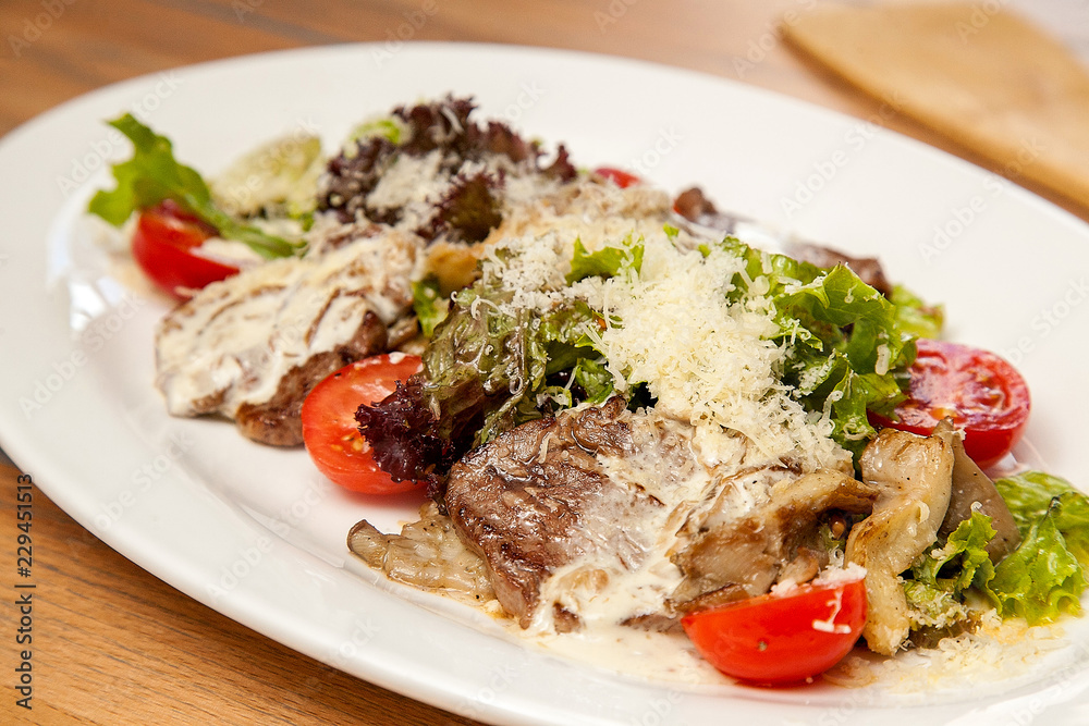 Meat salad and vegetables Meat salad and vegetables