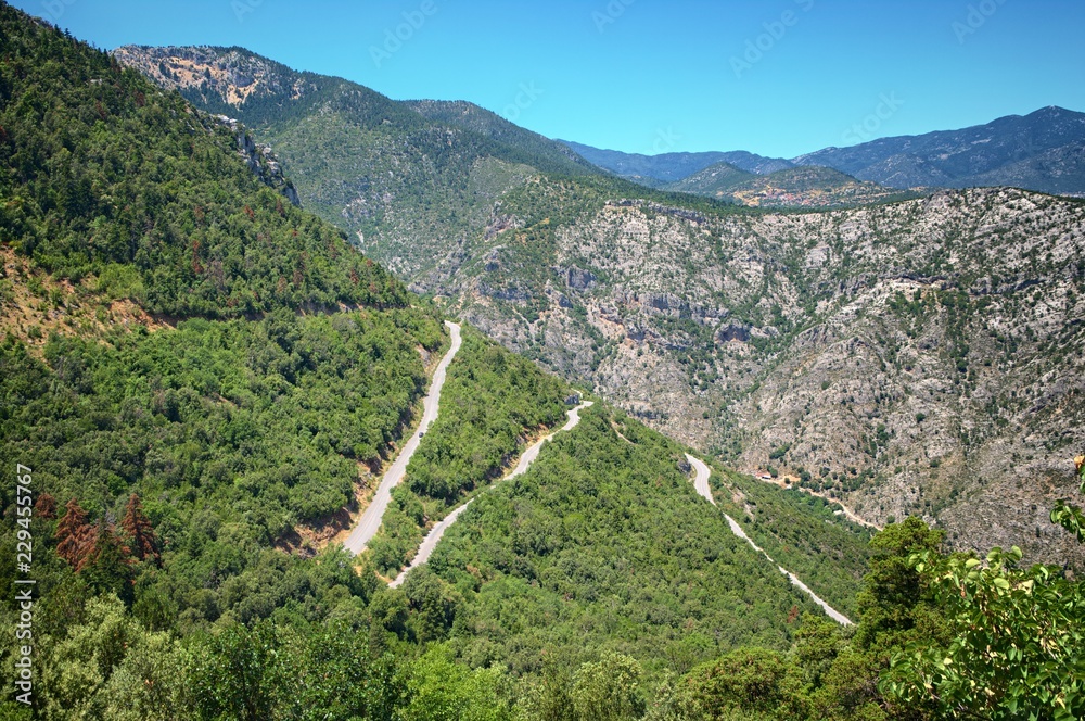 Winding Mountain Road in Greece