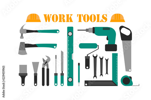 Set of green work tools